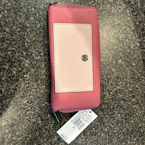 Michael Kors zipper wallet with silver tone hardware